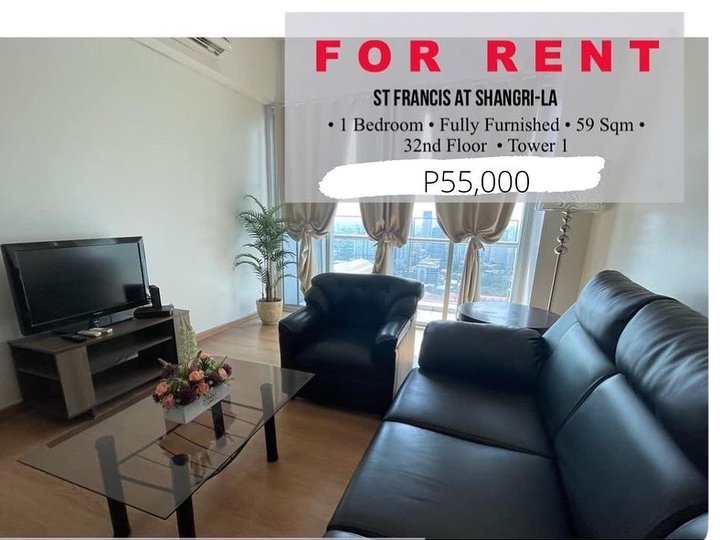 59.85 sqm 1-bedroom Condo For Rent in Ortigas Mandaluyong Metro Manila