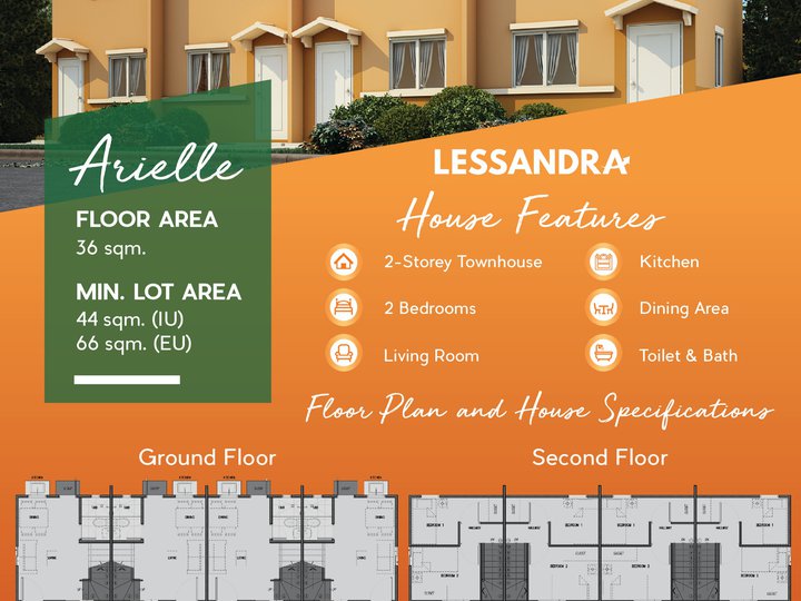 ARIELLE INNER UNIT  2-bedroom Townhouse For Sale in Plaridel Bulacan