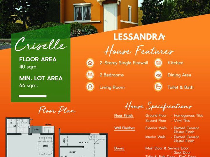 CRISELLE 2-bedroom Single Attached House For Sale in Plaridel Bulacan