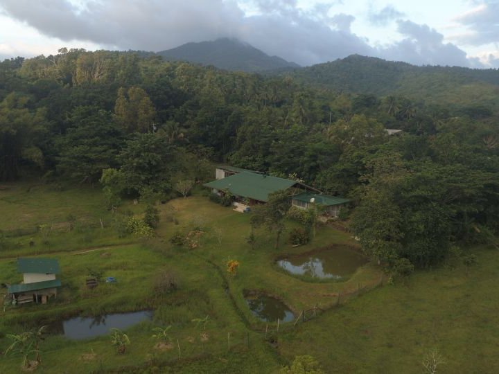 Beautiful 2 hectare farmlot with two small residences - mountain views, fish ponds, river frontage