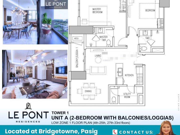 Bridgetowne Pasig Pet Friendly 2 BR condo with AC Pre-Selling Condo for Sale at Le Pont Residences