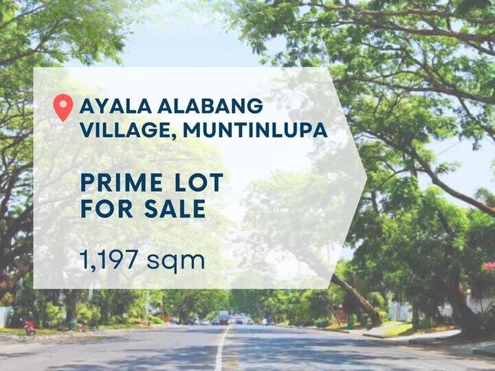 1,197 sqm Residential Lot For Sale in Ayala Alabang Village Muntinlupa Metro Manila