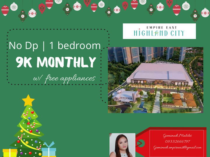 No Downpayment | 9k Monthly - 1 bedroom w/ free APPLIANCES