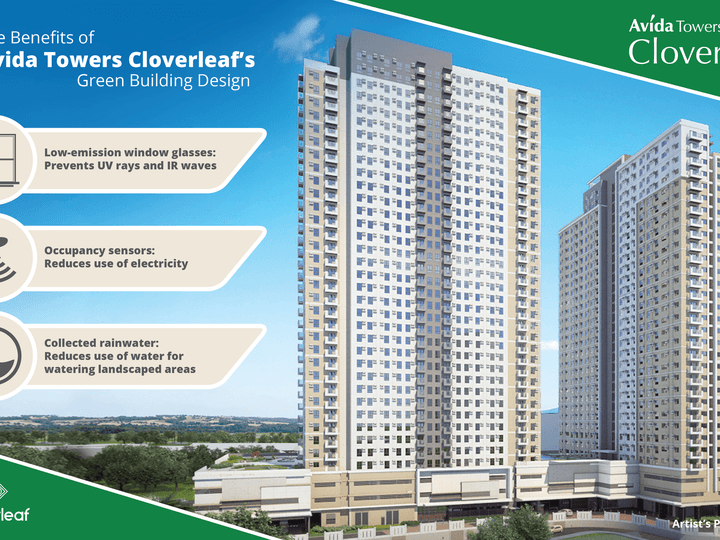 PHP14k+/month* Studio Unit AVIDA Towers Cloverleaf Tower 2