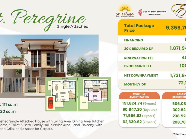 3-bedroom Single Attached House For Sale in Molino Bacoor Cavite St. Peregrine near SM molino