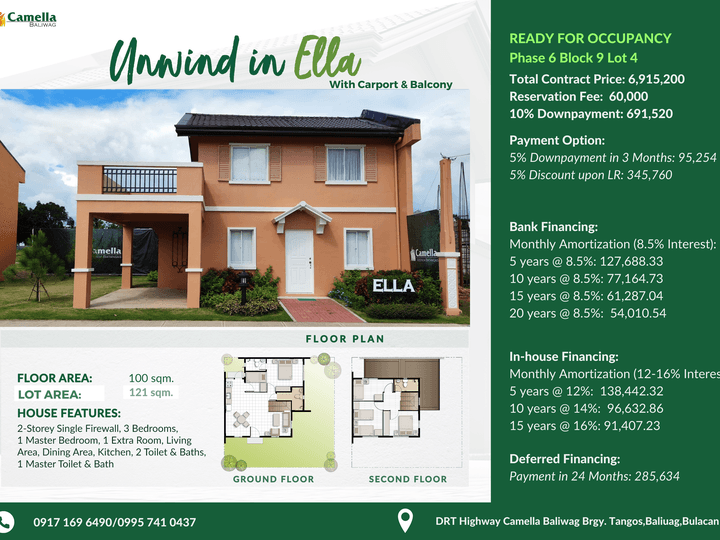 Ready For Occupancy 5-Bedroom House and Lot in Baliuag