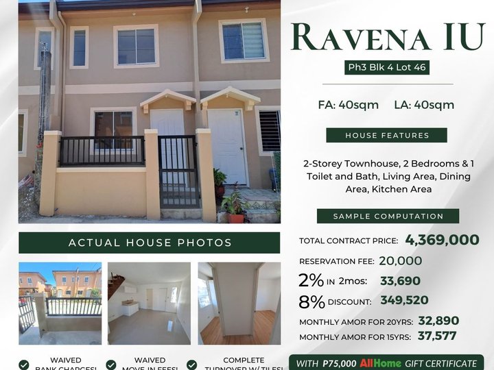 2-bedroom Townhouse For Sale in Dasmarinas Cavite