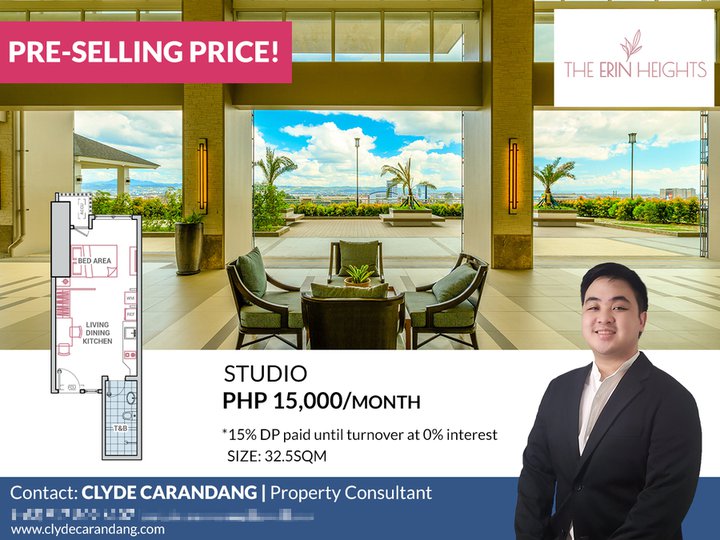 Studio 32.5 SQM | Erin Heights Preselling in Quezon City near UP