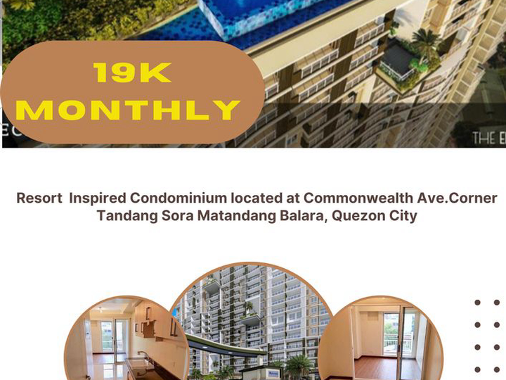 19K MONTHLY 30.00 sqm Studio Type Condo For Sale in Quezon City