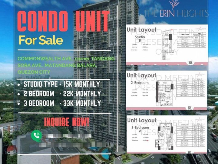 15K MONTHLY DP Pre-selling 30.00 sqm Studio Condo in Quezon City