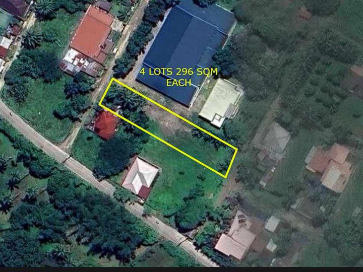 4 Residential Lots, 296sqm each, end to end. Owner's Price