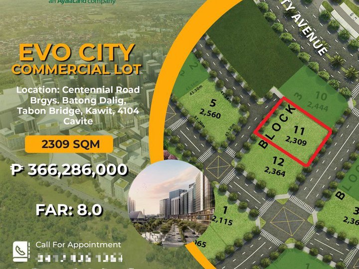 Pre-selling 2309 sqm Commercial Lot For Sale in Kawit Cavite by Ayala