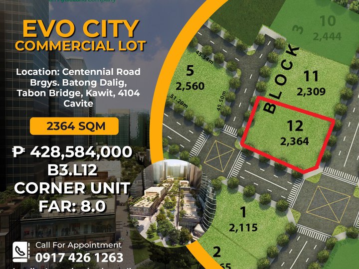 2364 sqm Commercial Lot For Sale in Cavite Evo City by Ayala Land