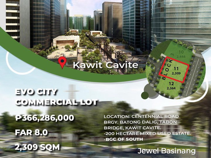 2309 sqm Commercial Lot For Sale in EVO CITY | FAR 8.0 | AYALA LAND