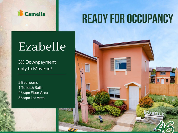 Bacolod 2-Bedroom House and Lot for Sale in Camella (RFO Ezabelle)