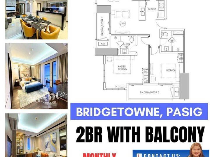 High-End 2BR with parking slot for sale with free split type AC for sale at The Le Pont Residences