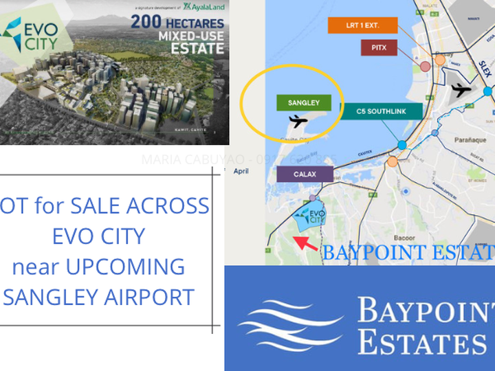 Lot for Sale in Baypoint Estates across EVO CITY Cavite