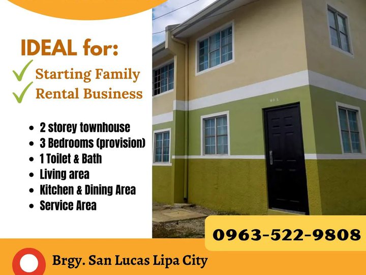 (BARETYPE) 5k MONTHLY !! House & Lot in Lipa City