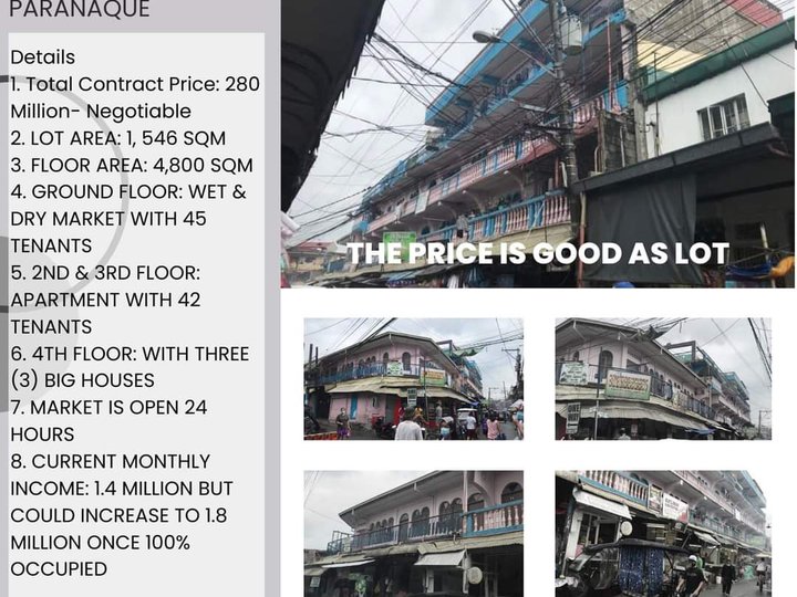 For Sale Wet & Dry Market with apartment- in Baclaran, Paranaque