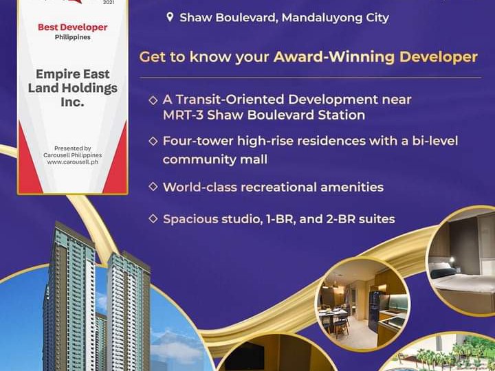 STUDIO UNIT *10K/MONTH RENT TO OWN CONDO NEAR SHAW MRT STATION