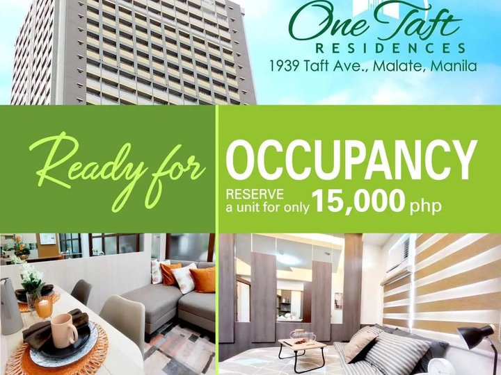CITYLAND One Taft Residences Studio 1 bedroom for sale in Manila