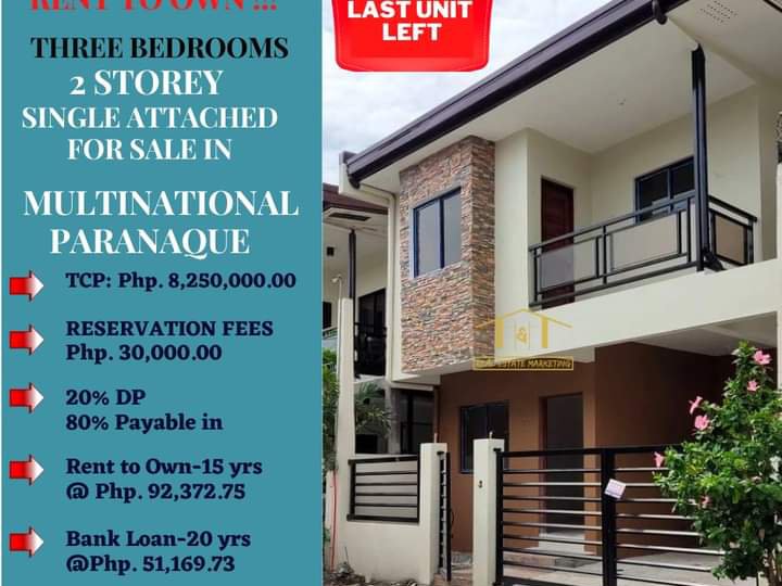 3-bedroom Single Attached House For Sale in Parañaque Metro Manila