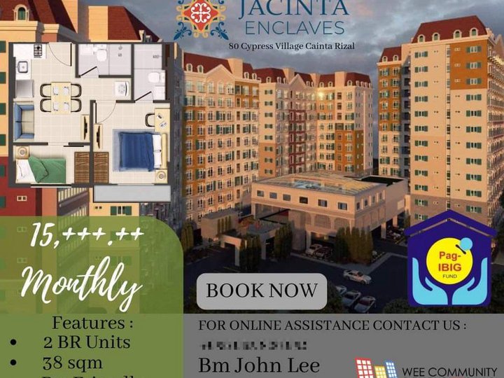 38.00 sqm 2-bedroom Condo For Sale in Cainta Rizal