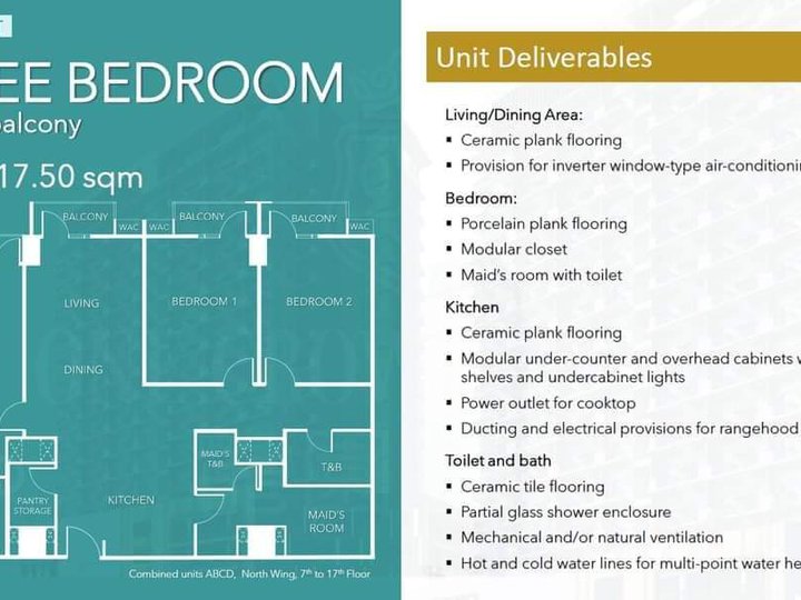 117.00 sqm 3-bedroom Condo For Sale in Manila Metro Manila
