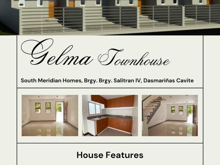 Gelma TownHouse for Sale in South Meridian Homes Brgy Salitran IV