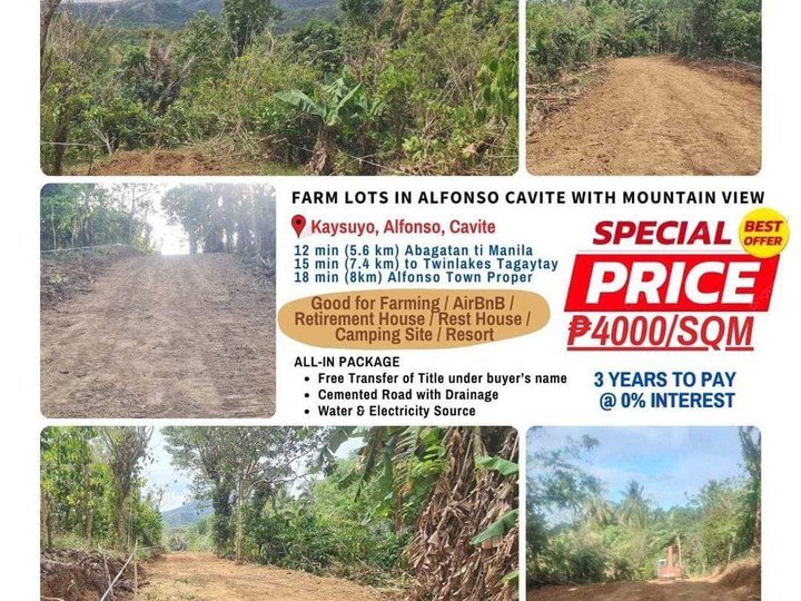 Residential Farm For Sale in Alfonso Cavite with Mountain View
