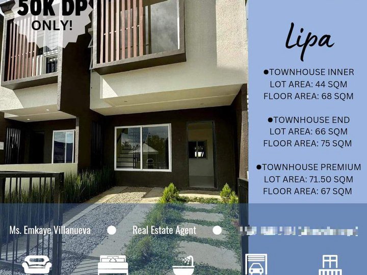 Own a 3-bedroom Townhouse in Lipa Batangas for only 50k downpayment!