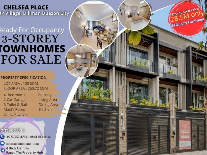 4 bedrooms 3-storey Townhouses in Diliman Quezon City