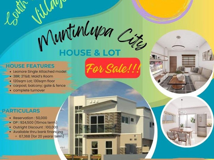 3BR Single Attached House and Lot in Muntinlupa City