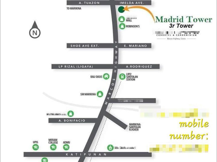 Condominium for sale in madrid tower at the back of sta.lucia mall