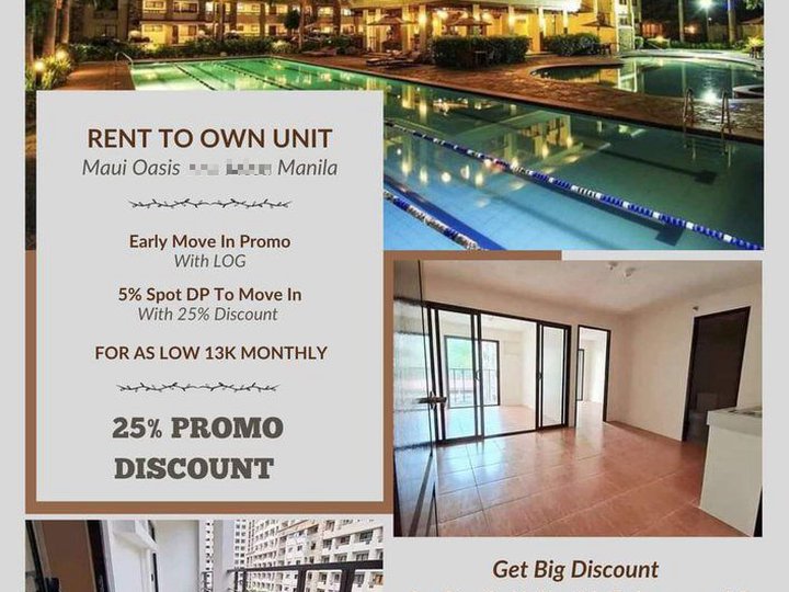 Ready For Occupancy Discounted 25.60 sqm Studio Residential Condo For Sale in Manila