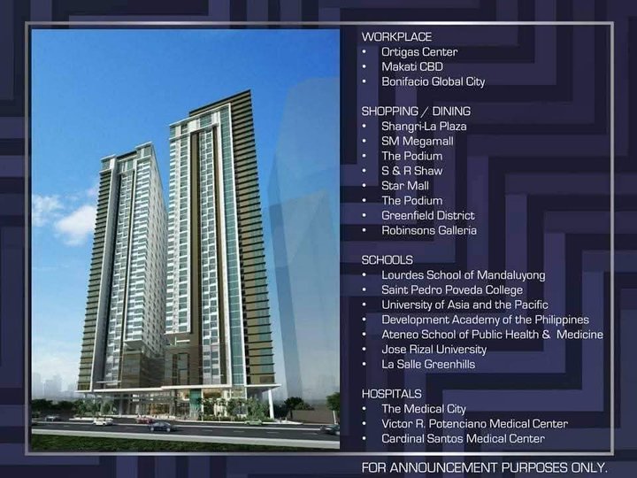 Accessible Condo Rent to own 170K DP 13K MONTHLY Mandaluyong Ortigas Makati Shaw Megamall Lancaster