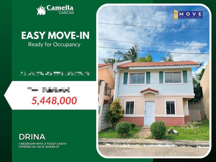 READY FOR OCCUPANCY 4 BEDROOMS SINGLE DETACHED House for Sale in Car-Car, Cebu