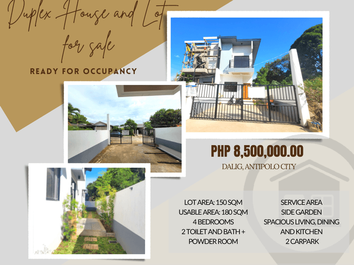 Ongoing construction Spacious Duplex House and Lot in Upper Antipolo