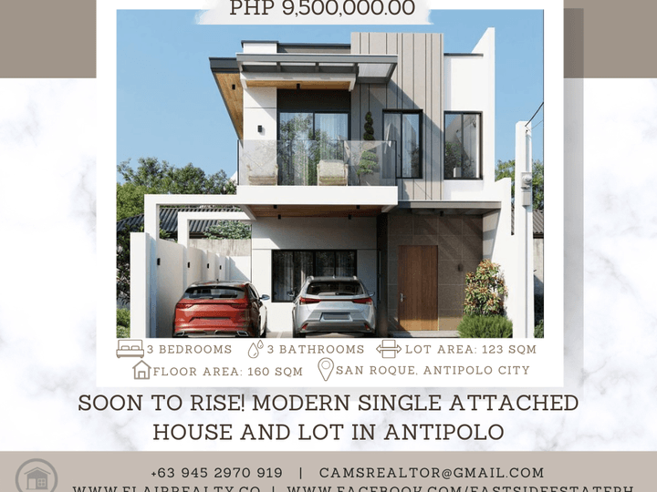 Modern Elegant Single Attached House and Lot in Antipolo City