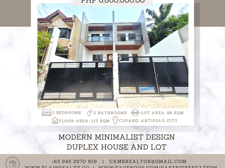 Modern Minimalist Duplex House and Lot in Lower Antipolo