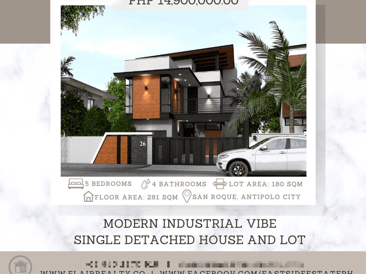Modern Industrial Vibe House and Lot with overlooking view in Antipolo