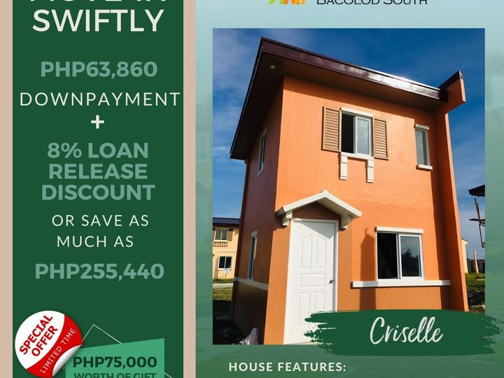 2-bedroom Criselle Single Detached House For Sale in Bacolod