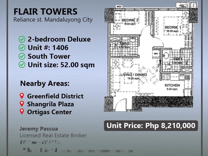 : 2-bedroom Condo Unit in Flair Towers Mandaluyong near Shangrila