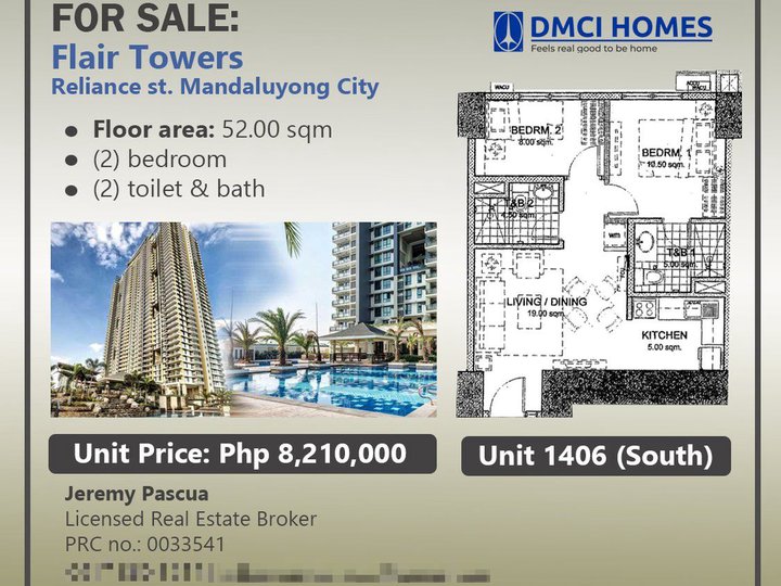 : 2-bedroom DMCI Condo in Flair Towers Mandaluyong near Ortigas