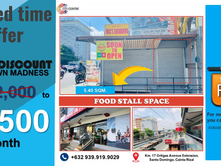 Affordable Foodstall in Ortigas Avenue Extension Property 🏭