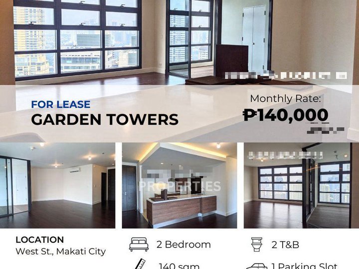 Premium Makati - Garden Towers near Glorietta, 2 Bedroom for Lease