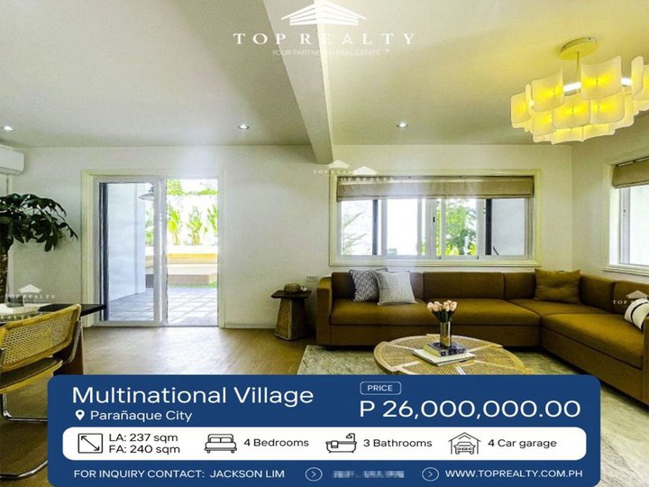 4BR House and Lot For Sale in Multinational Village at Paranaque City