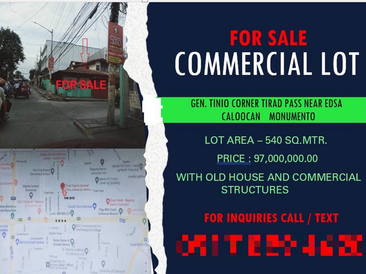 Commercial/residential lot for sale in Caloocan near EDSA