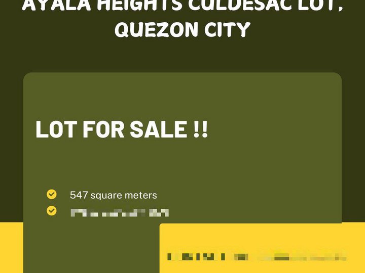 Lot for Sale at Ayala Heights, Quezon City