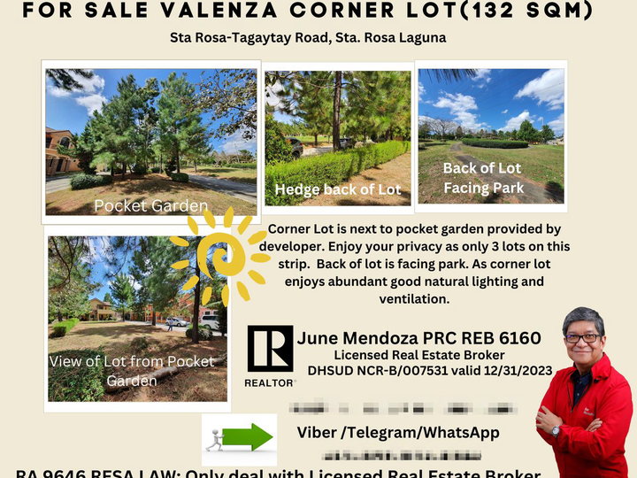 132sqm Corner Lot Valenza For Sale in Sta Rosa Laguna
